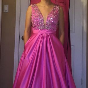 Pink Ashley Lauren prom dress